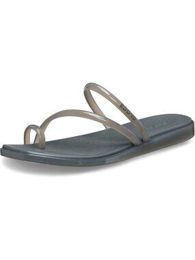 Women's Carbon Jelly Miami Toe Loop Sandals Square Toe Flat Straps Slip On Shoes